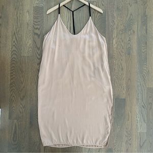 Lunya Washable Silk Slip Dress Light Otium Tan and Immersed Black Extra Large